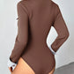 Elegant women bodysuit long sleeve button detail slim fit Elluxora