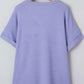 Trendy women waffle knit top plus size v neck short sleeve