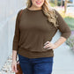 Casual women top Basic Bae batwing sleeve round neck full size