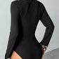 Modern women bodysuit ribbed fabric leopard trim trendy fit