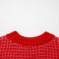 Modern women sweater wavy stripe crochet eyelet half sleeve style
