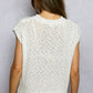 Casual women knit top POL star popcorn texture sleeveless style