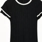 Chic peter pan collar tee women eyelet frill casual outfit