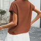 Minimal women waffle knit top round neck lightweight viscose fashion 