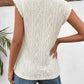 Casual women textured top cap sleeve stretch comfortable tee