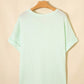 Women minimal waffle top plus size v neck short sleeve fashion