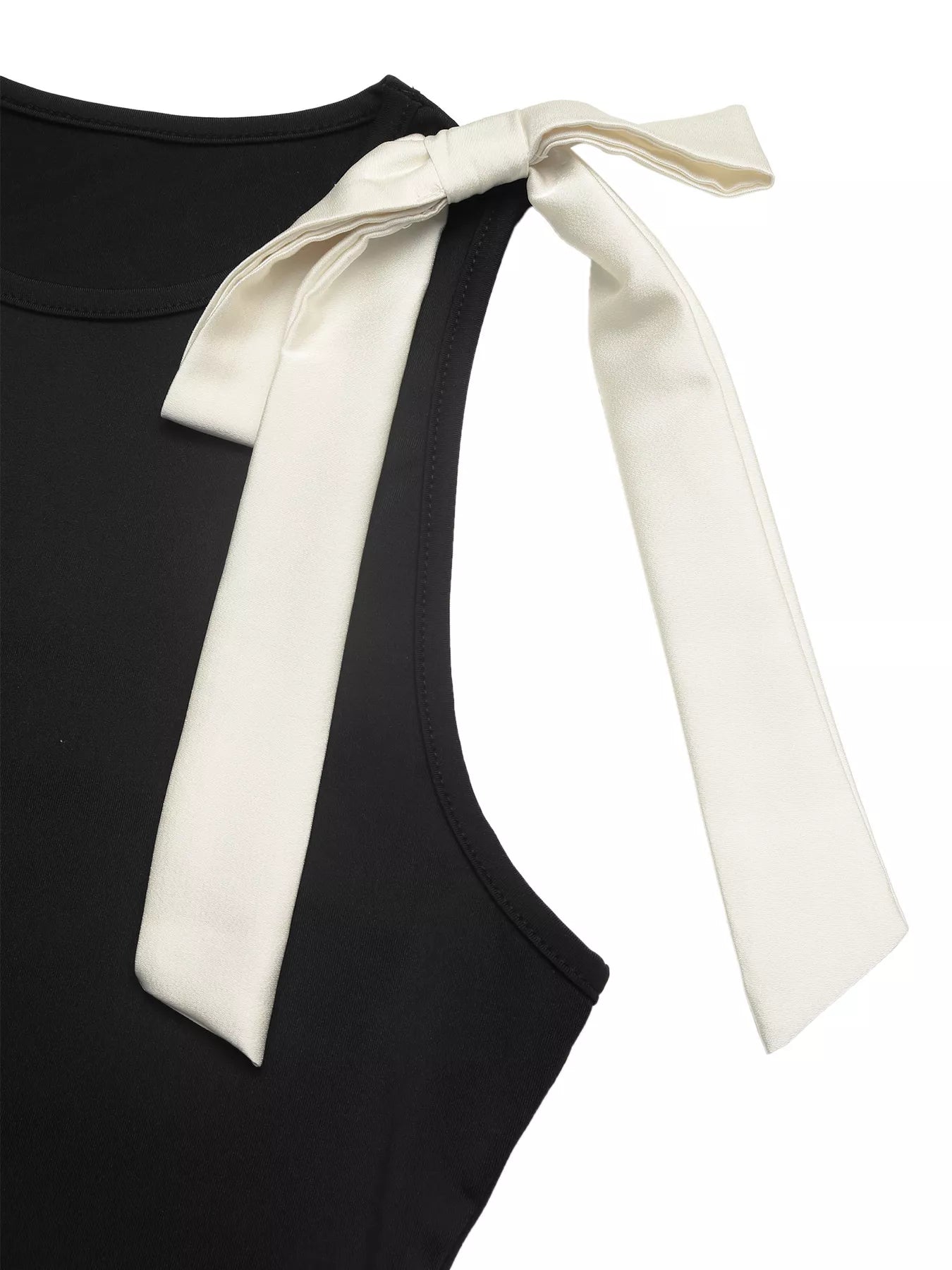 Fashion sleeveless bodysuit for women feminine bow style