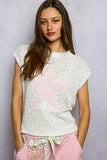 POL star round neck popcorn knit top for women sleeveless sweater Elluxora
