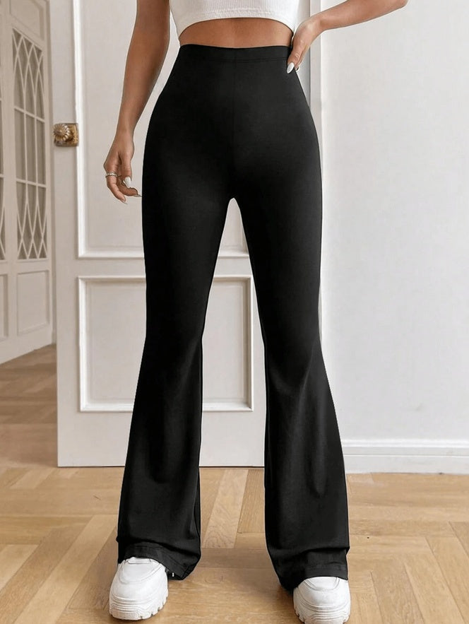 2026 Summer New High-Waisted Flared Pants For Women, Stretch Slim Fit Horseshoe Pants