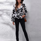 Women trendy blouse floral print balloon sleeve peplum Elluxora