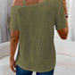 Women fashion waffle knit t shirt chain detail Elluxora