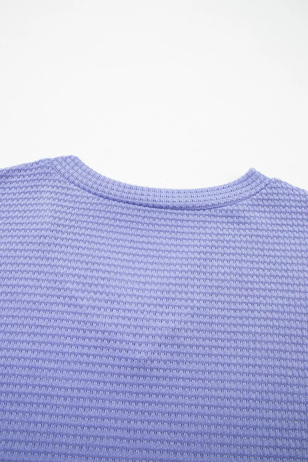 Breathable women plus size waffle knit top v neck design