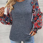 Modern women blouse heathered floral frill lantern sleeve look