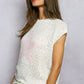 Stylish popcorn knit top for women round neck sleeveless sweater