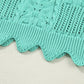 Cozy pointelle knit sweater for women scalloped trim short sleeve
