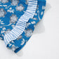 Chic women blouse floral print ruffle sleeve cotton outfit 