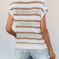 Cozy women knit top openwork round neck cap sleeve lightweight 