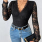 Elegant lace bodysuit for women long sleeve sheer design