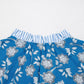 Comfortable women blouse floral print ruffle sleeve cotton fabric 