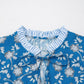 Modern women blouse cotton floral print ruffle sleeve look 