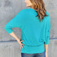 Lightweight women top batwing sleeve round neck full size