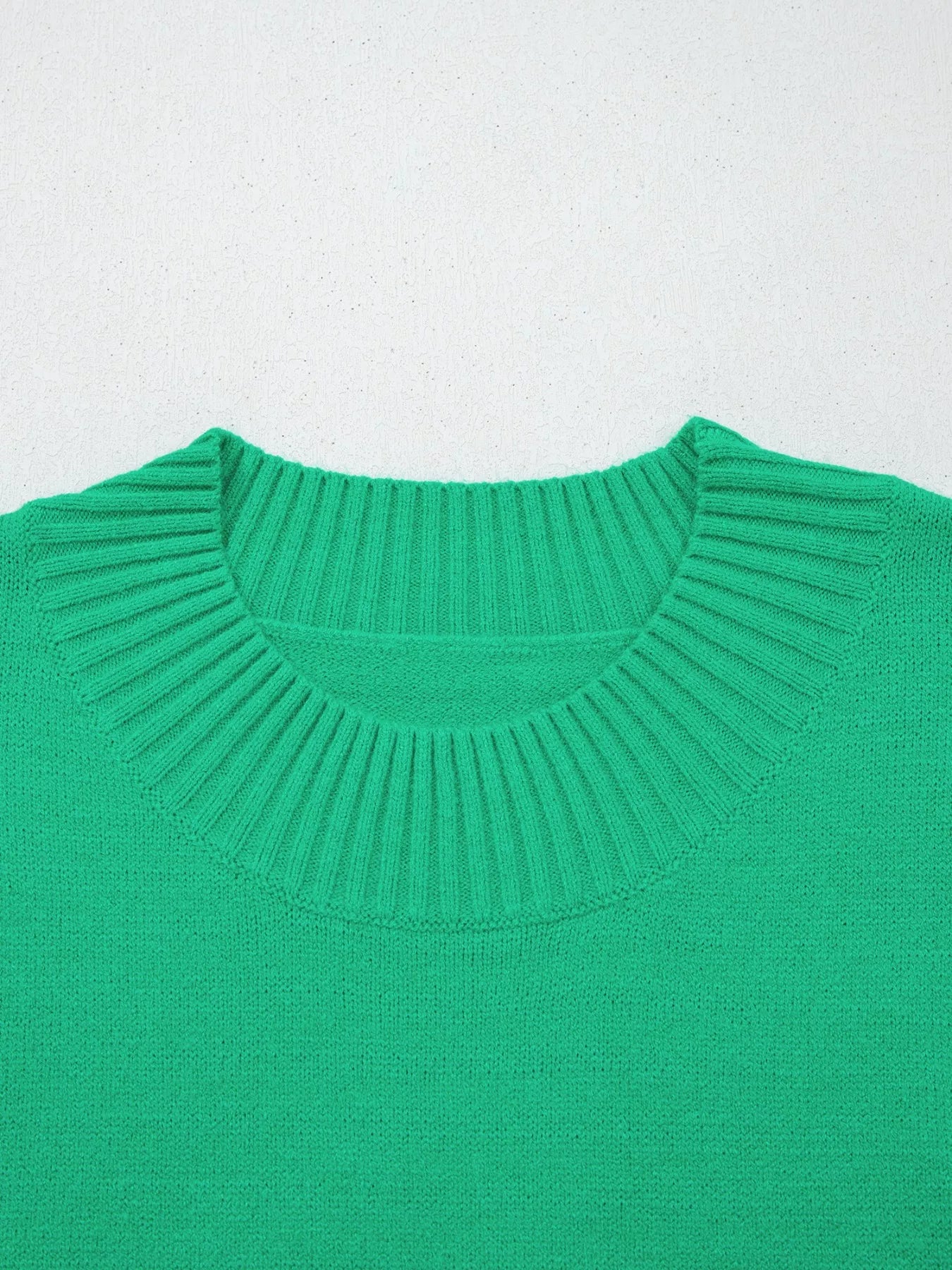 Women fashion solid color sweater ruffle sleeve Elluxora 