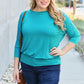 Lightweight women top batwing sleeve round neck full size