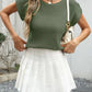 Stylish women knit top waffle round neck viscose modern look 