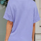 Waffle texture top women plus size v neck casual tee