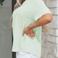 Comfortable women plus size waffle top short sleeve v neck