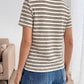 Lightweight striped polo shirt women short sleeve summer top