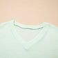 Relaxed fit waffle knit top women plus size v neck design