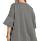 Scuba fabric top women round neck side slits relaxed fit