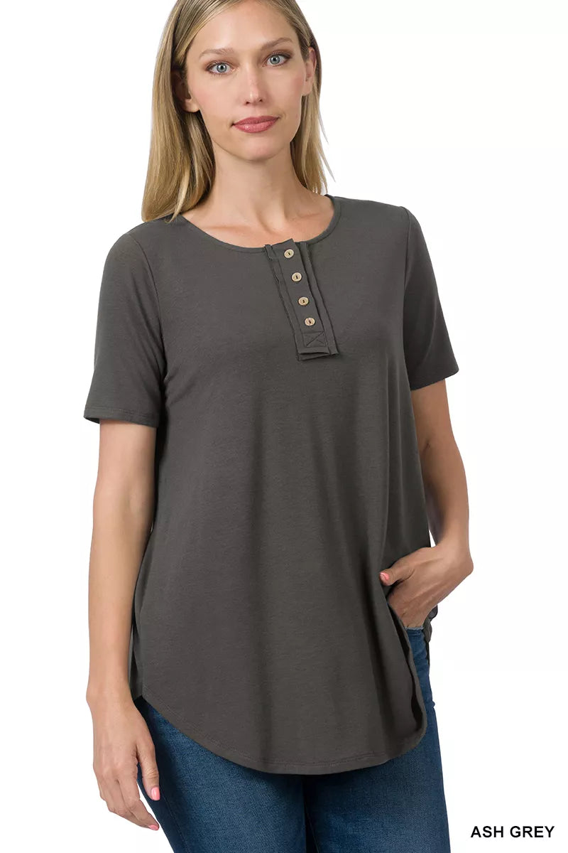 Zenana casual button down shirt for women short sleeve Elluxora