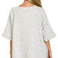Women scuba top round neckline side slit detail Zenana style