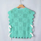 Fashion pointelle knit sweater for women scalloped trim Elluxora