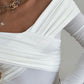Off-Shoulder Ruched Long Sleeve Bodysuit for Women – Slim Fit | Elluxora