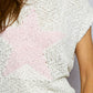 Fashion popcorn knit top for women round neck sleeveless design