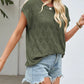 Minimal women openwork knit top short sleeve lightweight viscose fashion 
