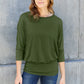 Minimal women top batwing sleeve round neck full size fashion