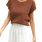 Everyday women knit top waffle round neck lightweight wear 