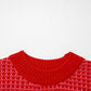Fashion striped crochet sweater for women eyelet ruffle sleeve Elluxora