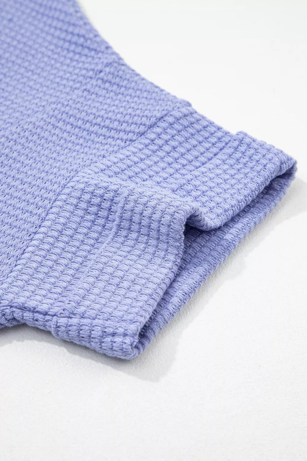 Lightweight plus size waffle top women short sleeve v neck
