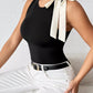 Feminine fit women bodysuit sleeveless with bow detail