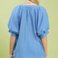Stylish embroidered blouse for women puff sleeve floral design 