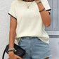 Stylish women sweater ribbed knit contrast trim modern look
