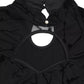 Trendy women top cutout front short sleeve stretchy fabric