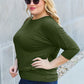Everyday women top batwing sleeve round neck full size wear