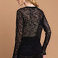 Trendy women mesh perspective top sheer full size design