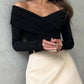 Slim fit women bodysuit off-shoulder ruched long sleeve style